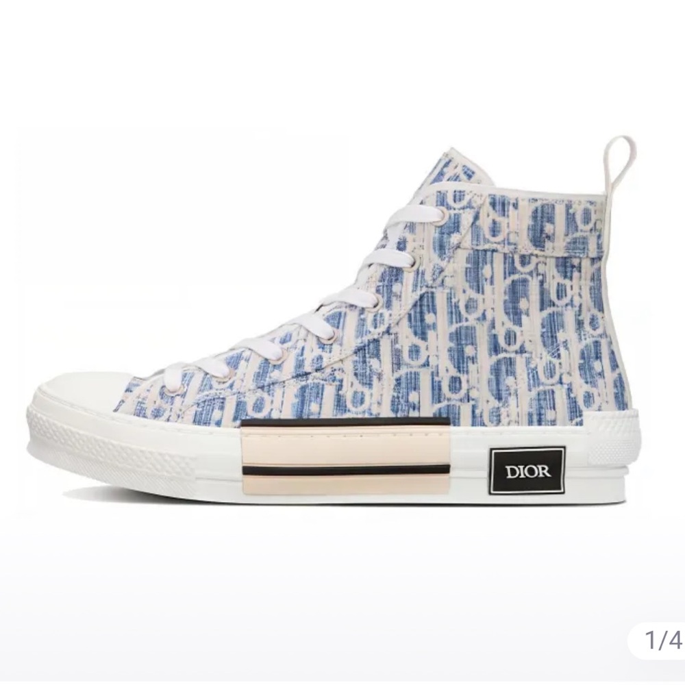 Men’s Dior Sneakers - B23 High Blue Oblique Kasuri Jacquard Sz: I 45 ~ US 12